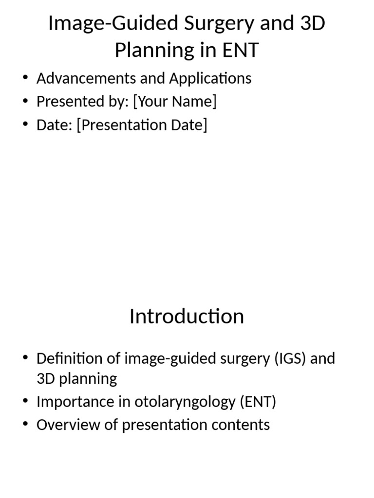 Image Guided Surgery ENT Updated | PDF