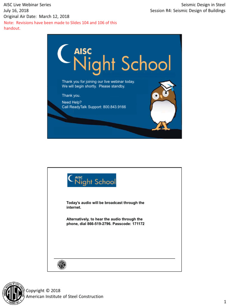 seismic-design-in-steel-r4-handout-2per_rev2 | PDF | Structural ...