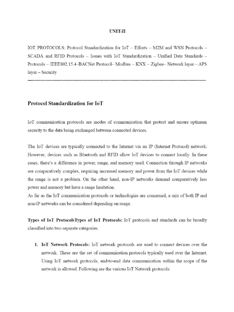 Unit 2 IOT | PDF