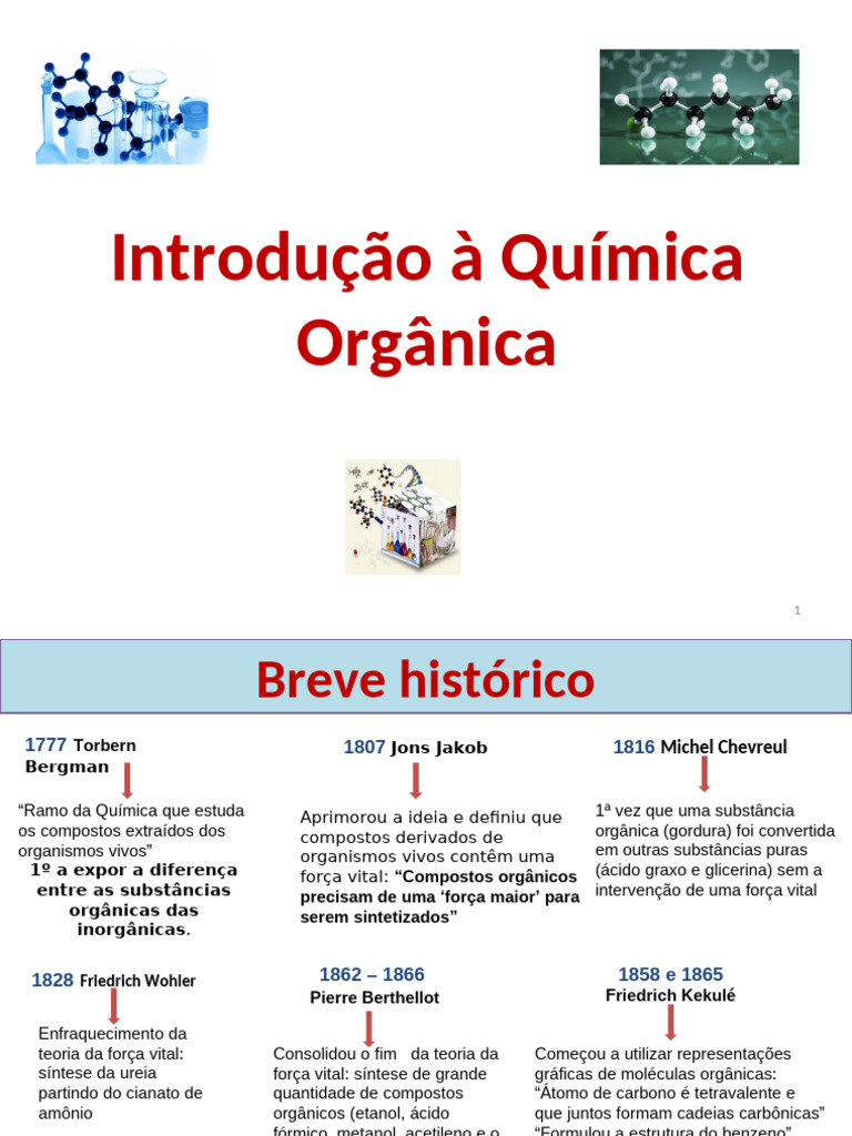1a Aula Introdução À Química Orgânica | PDF | Química Orgânica | Química