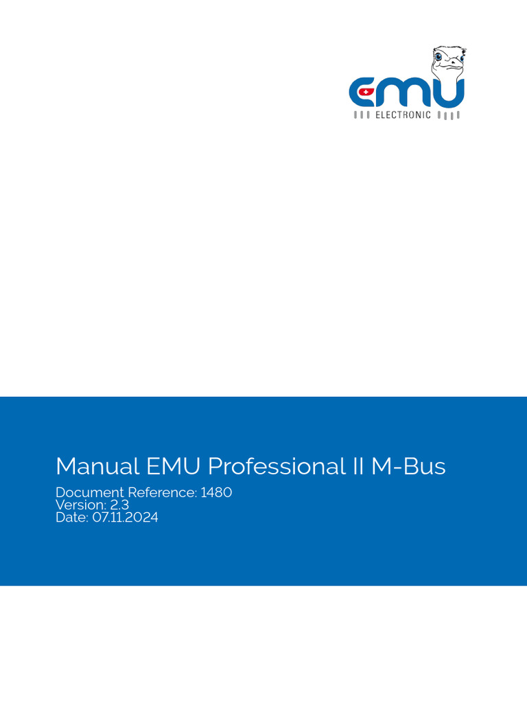 EMU Professional II M-Bus Manual | PDF | Integer (Computer Science) | Bit