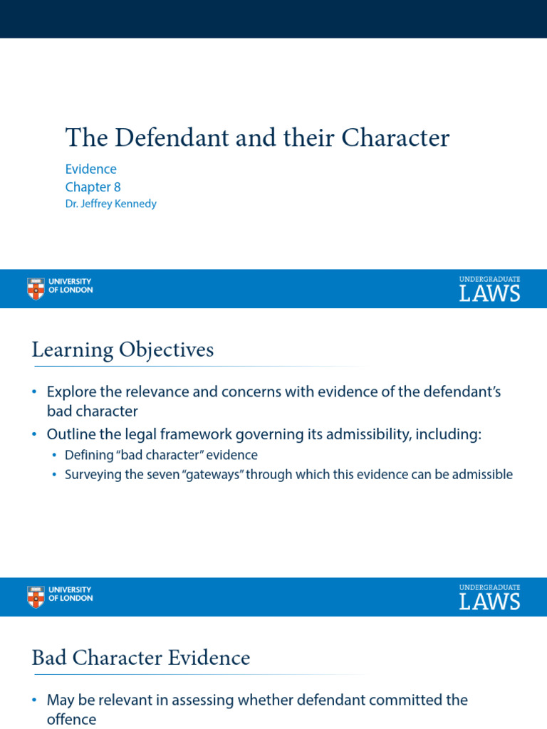 Admissibility of Bad Character Evidence | PDF | Relevance (Law) | Crimes