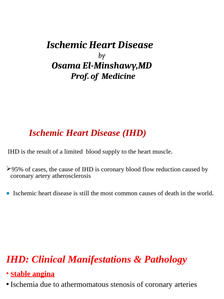 8-Ischemic Heart Disease | PDF | Coronary Artery Disease | Myocardial ...