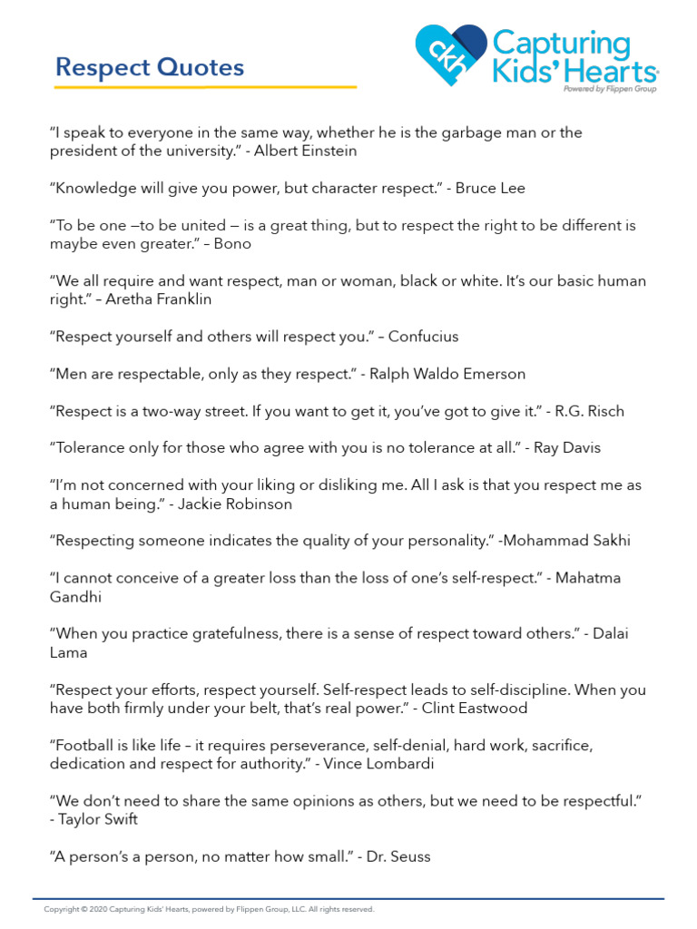 Inspiring Quotes on Respect | PDF