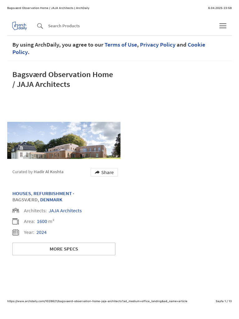 Bagsværd Observation Home: JAJA Architects - ArchDaily | PDF