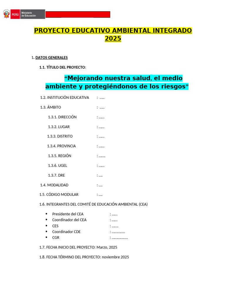 Proyecto Educativo Ambiental 2025 | PDF | Sustentabilidad