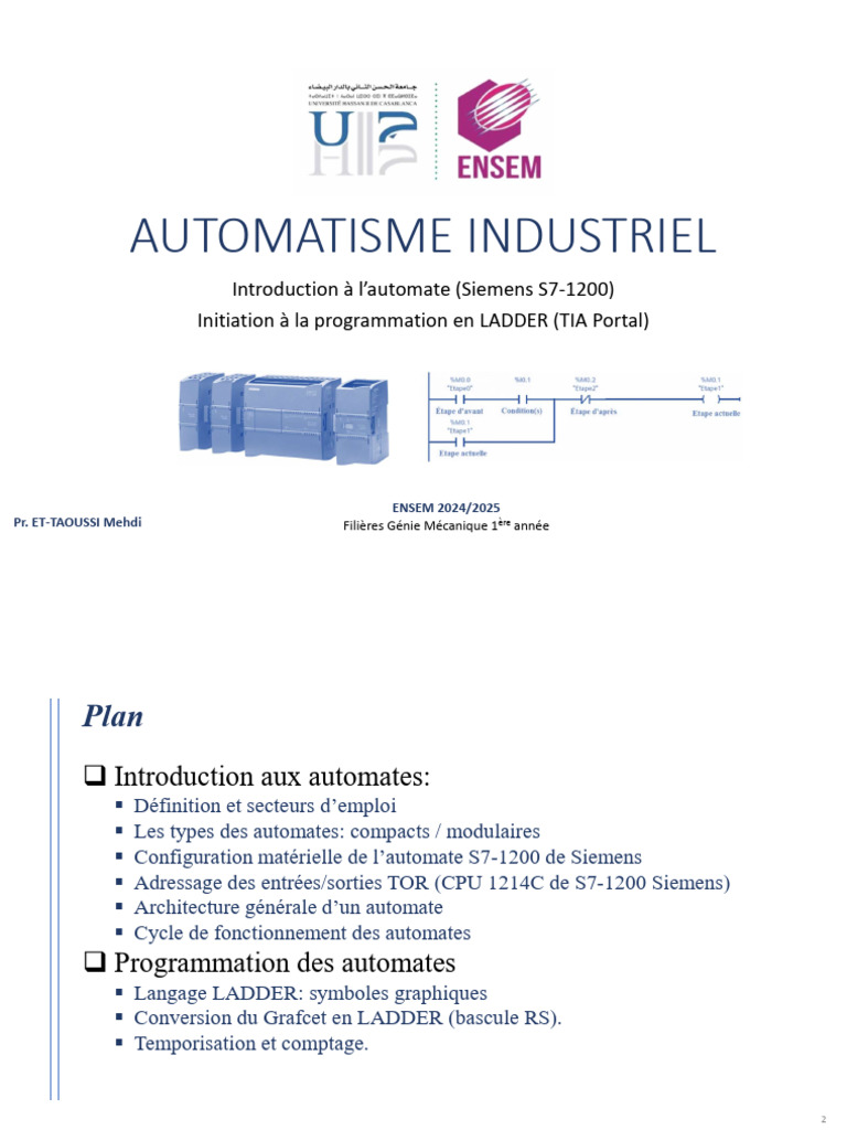 Programmation Automates Siemens S7-1200 | PDF | Automate programmable ...