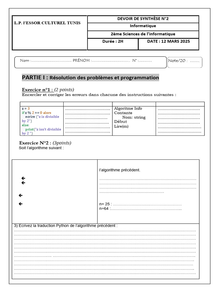 Résolution de problèmes en programmation | PDF | Html | HTML5