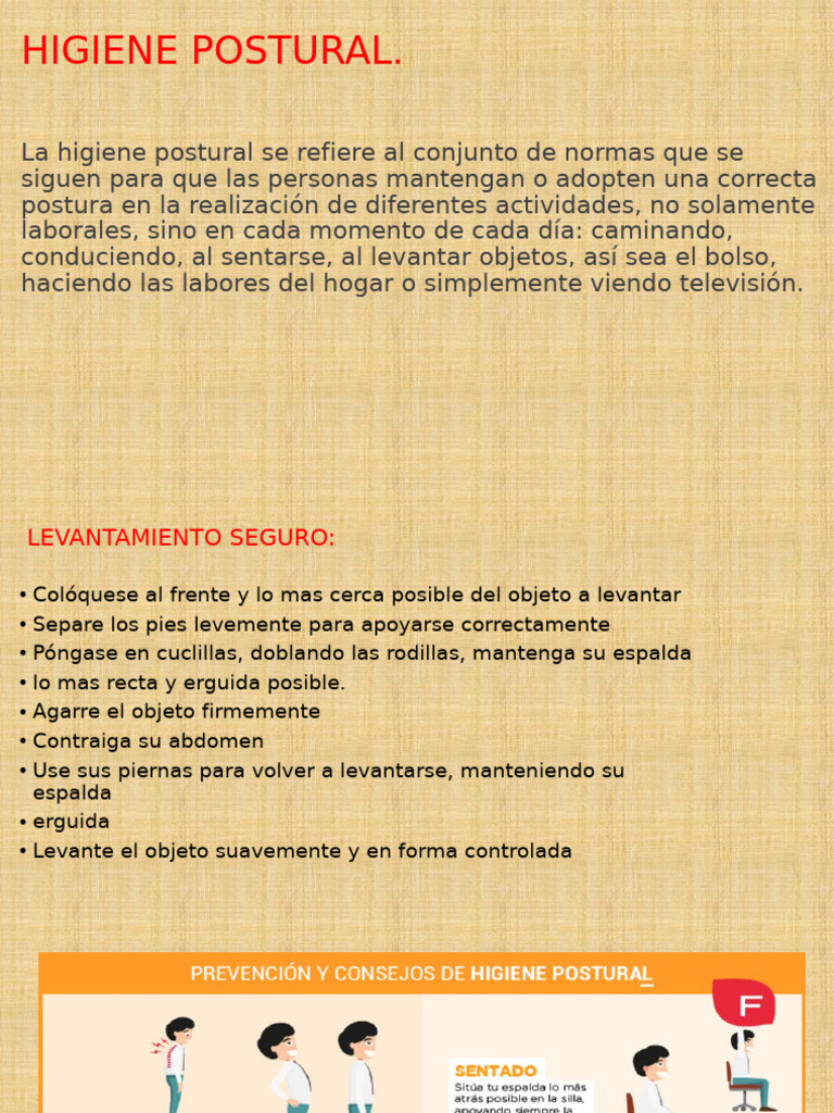 Guía de Higiene Postural y Prevención de Lesiones | PDF