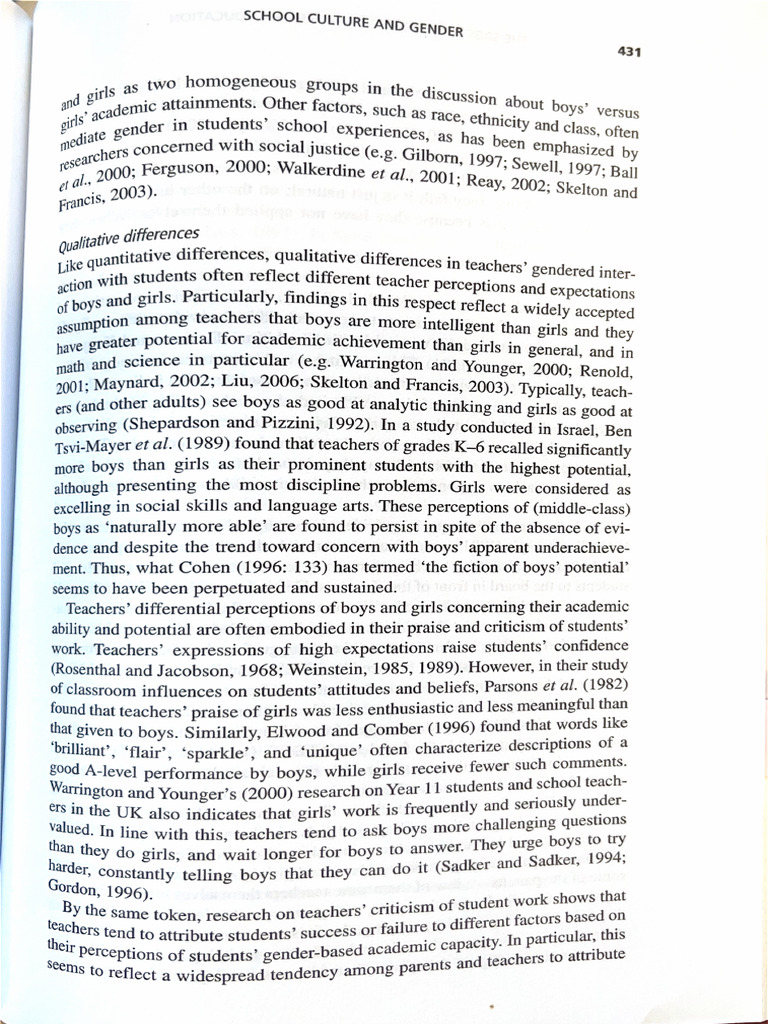 School Culture and Gender | PDF