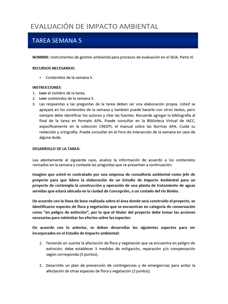 Gestión Ambiental en Evaluación SEIA | PDF | Evaluación de impacto ...