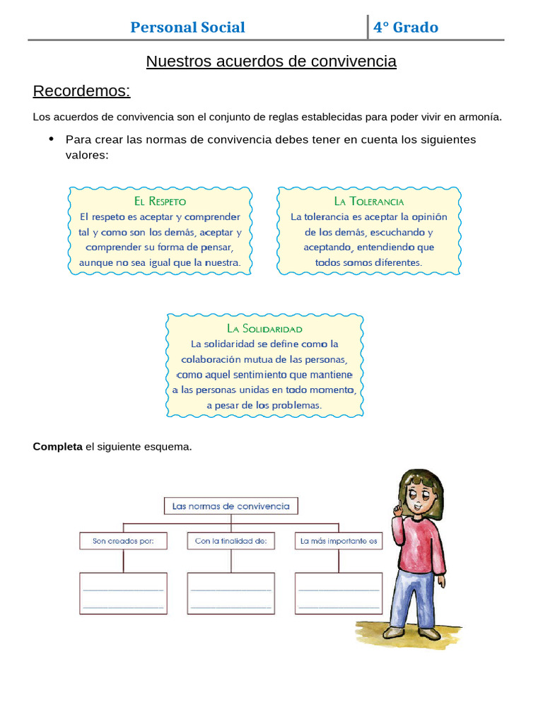 Acuerdos de Convivencia en 4° Grado | PDF
