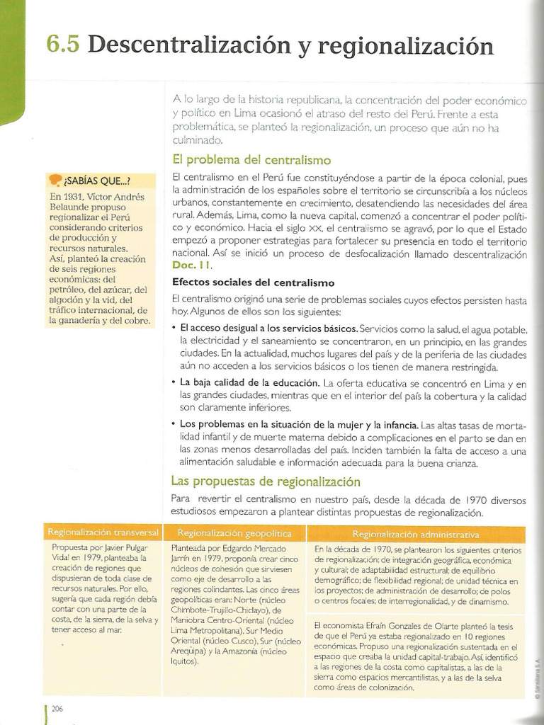 Tema 2 - 5to - Descentralizacion y Regionalizacion | PDF
