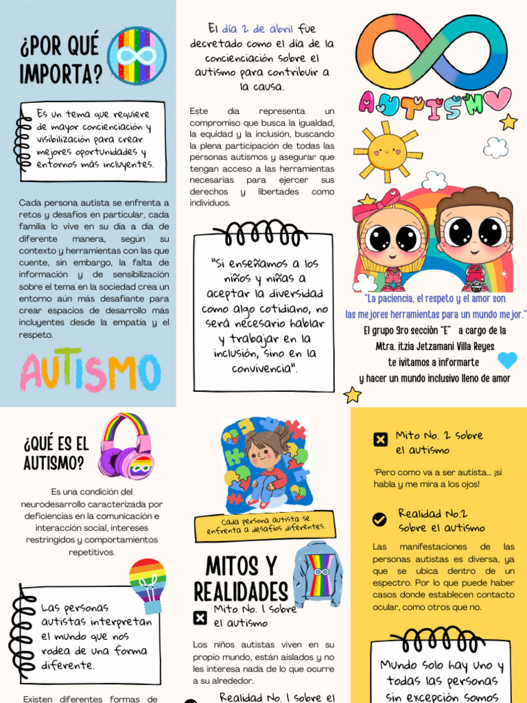 Tríptico sobre el Autismo y Concienciación | PDF | Autismo | Ciencias ...