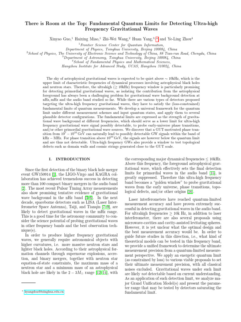 There Is Room at The Top: Fundamental Quantum Limits For Detecting ...