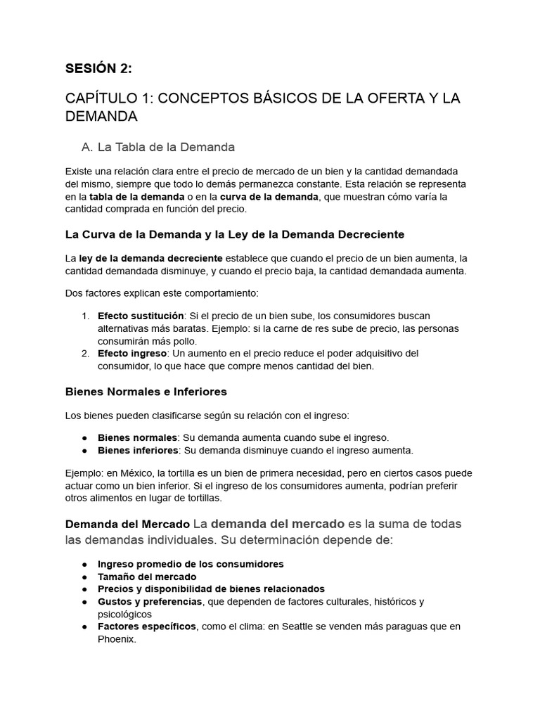 Conceptos Clave de Oferta y Demanda | PDF | Oferta (economía) | Oferta ...