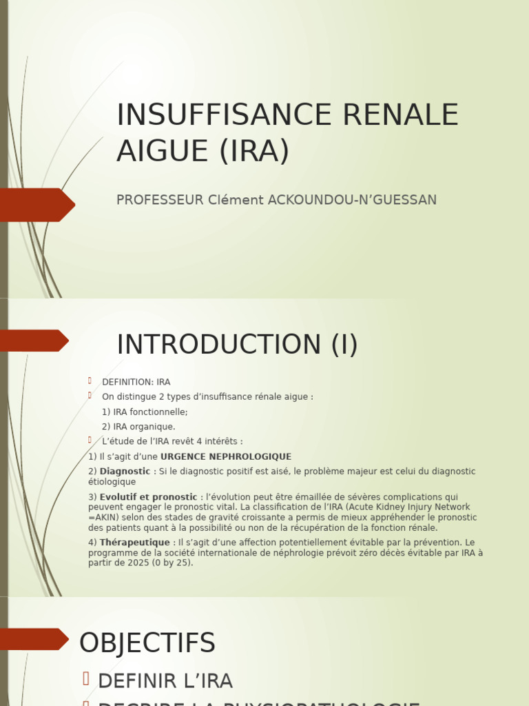 Insuffisance Rénale Aiguë : Définition et Traitements | PDF | Médecine ...