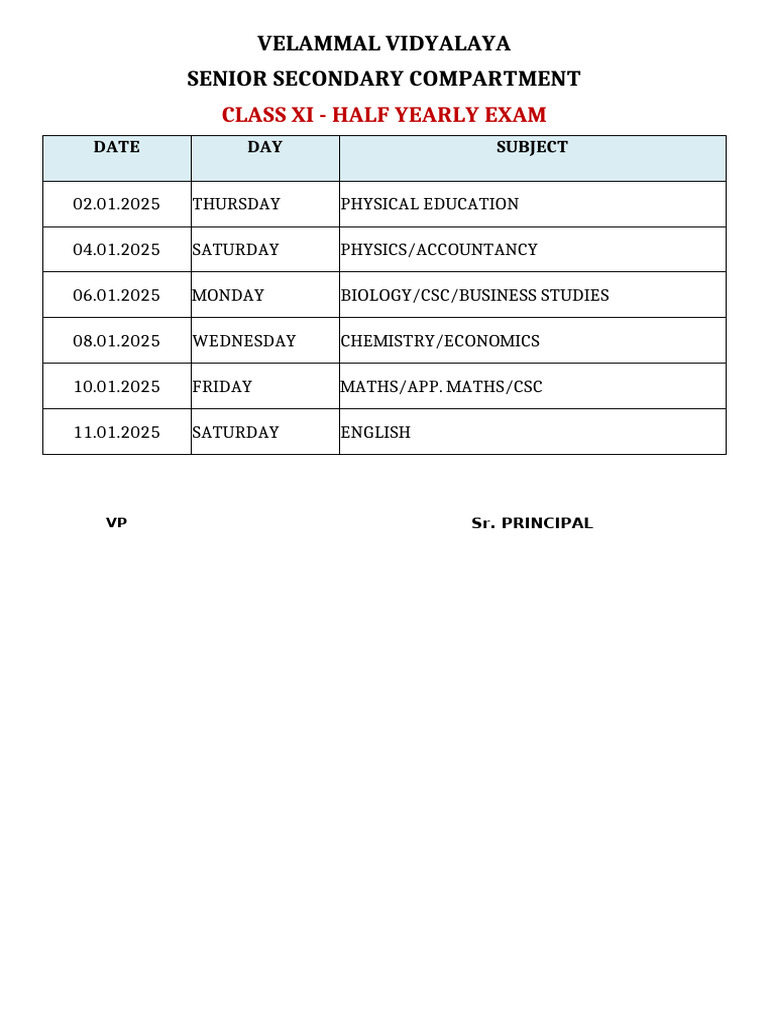 Half Yearly Exam-Updated | PDF | Physical Chemistry | Applied And ...