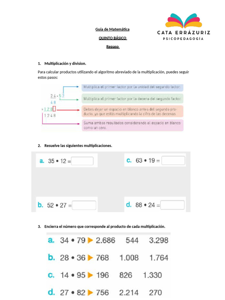 Actividades de Matemáticas 5to Grado | PDF