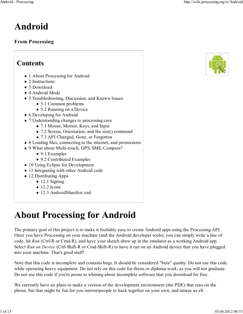 Android - Processing | PDF | Android (Operating System) | Installation ...