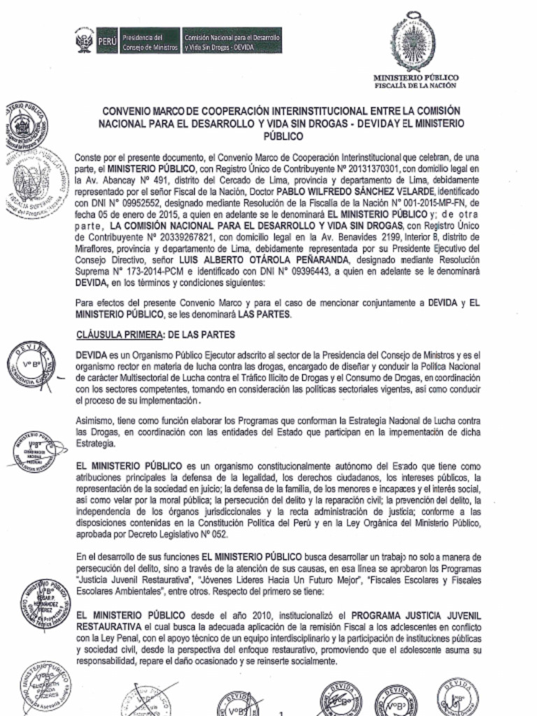 Convenio Marco de Cooperación Interinstitucional Entre La Comisión ...