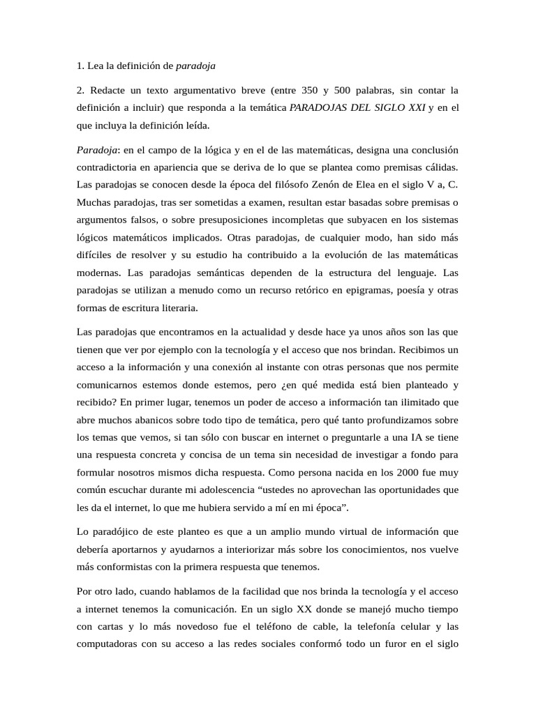 Paradojas del Siglo XXI: Tecnología y Soledad | PDF | Paradoja | Internet
