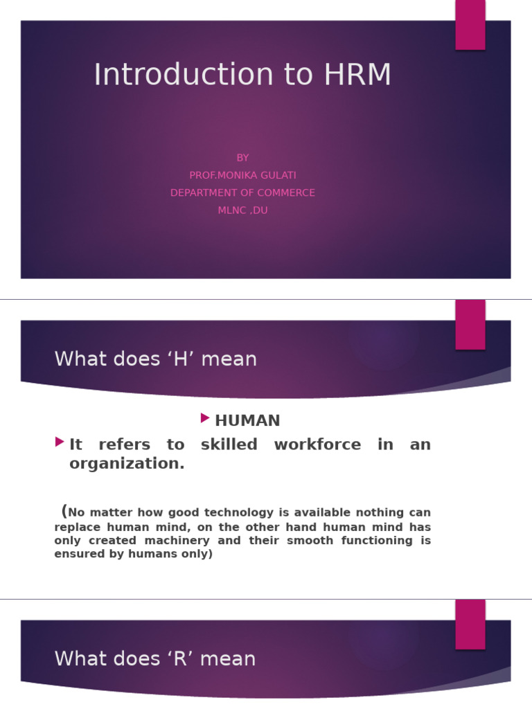 2.Introduction to HRM | PDF