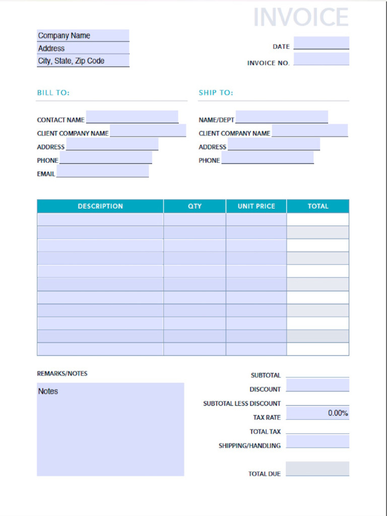 Blank Invoice Screenshot PDF 1 | PDF