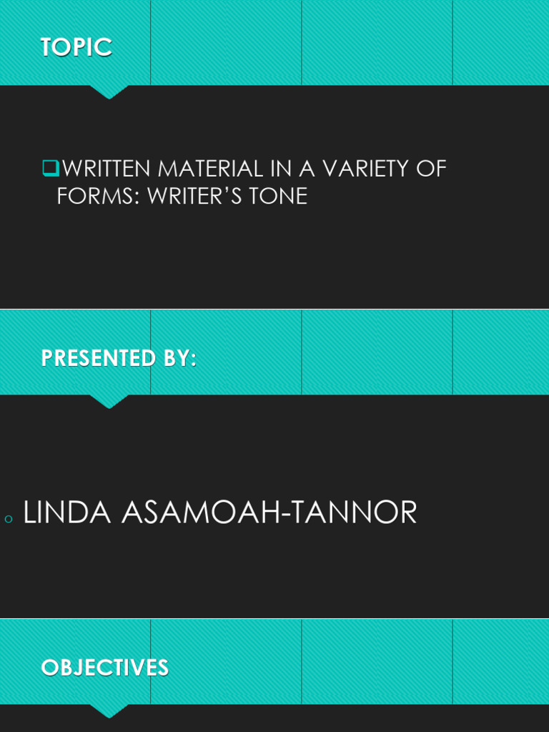 Understanding Writer's Tone in Communication | PDF