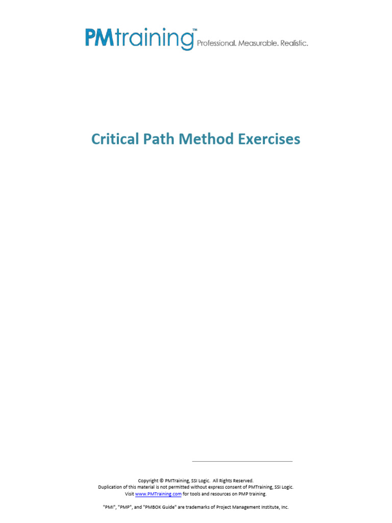 Concept Activity 1 Critical Path Exercises | PDF | Project Management ...