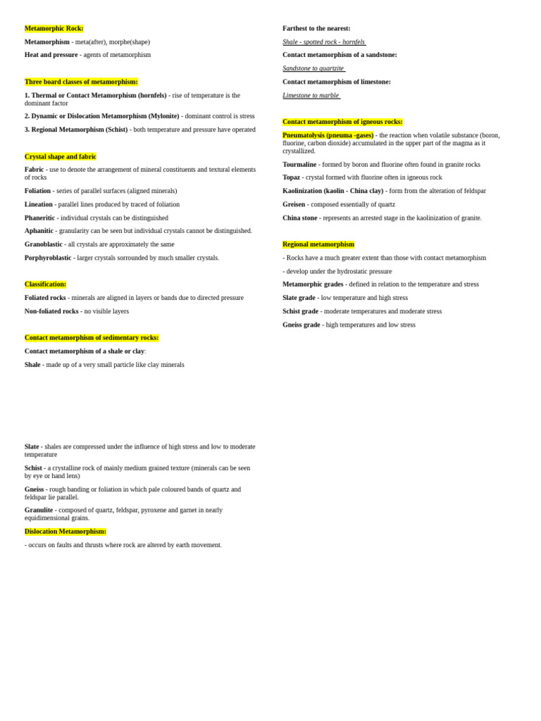 Understanding Metamorphic Rock Types | PDF | Rock (Geology) | Petrology