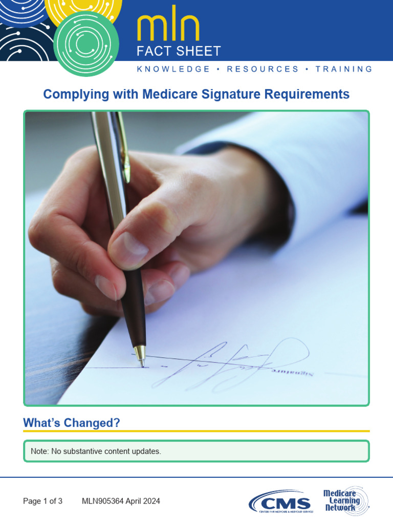 Medicare Signature Requirements Overview | PDF | Signature | Medical Record