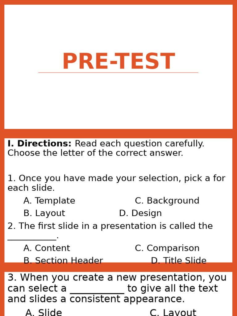 LS 6 Module 4 Pre-Test | PDF | Page Layout | Microsoft Power Point