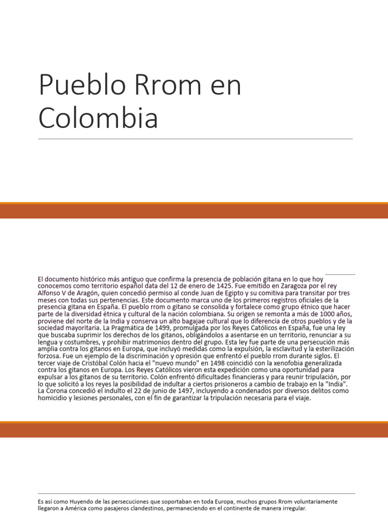 Cultura y comunidad Rrom en Colombia | PDF | Pueblo romaní | Colombia