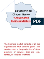 Details in Kotler Chapter Name - ': Analyzing The Business Markets