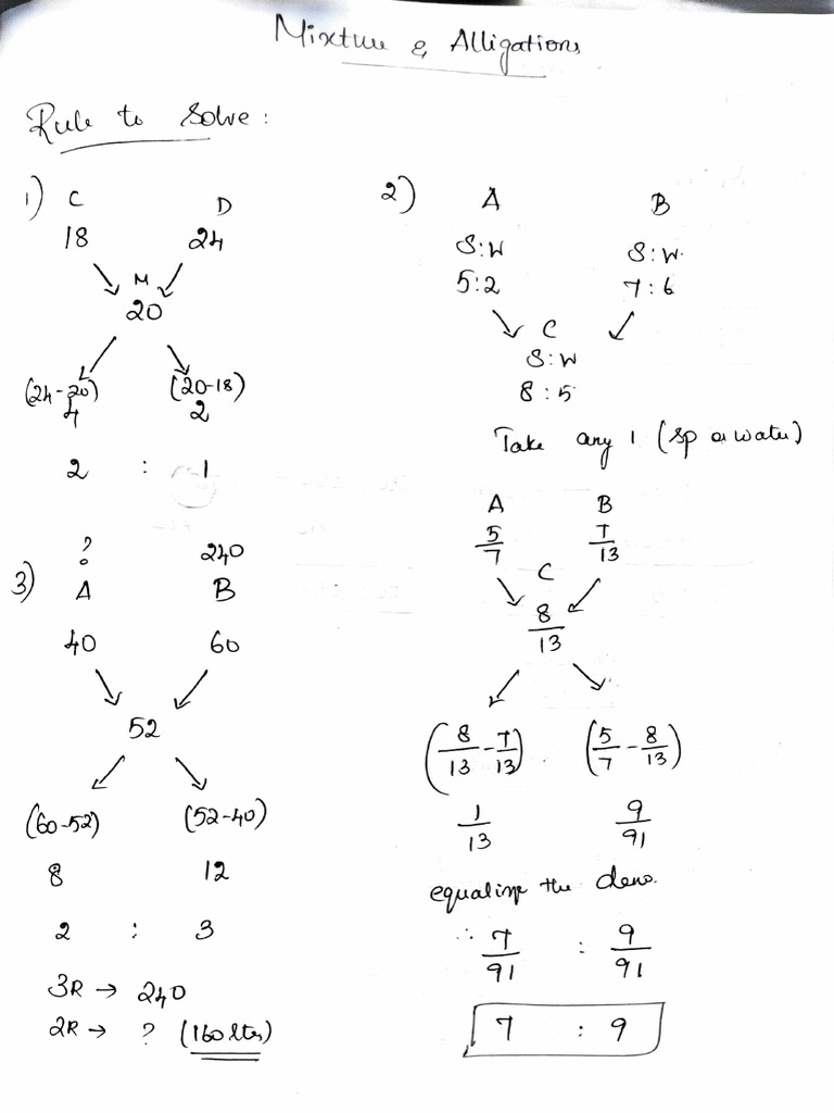 Alligation Method in Milk Analysis | PDF