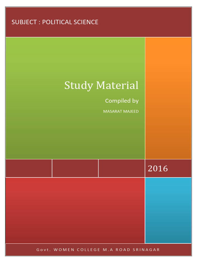 Study Material: Subject: Political Science | PDF | Democracy ...