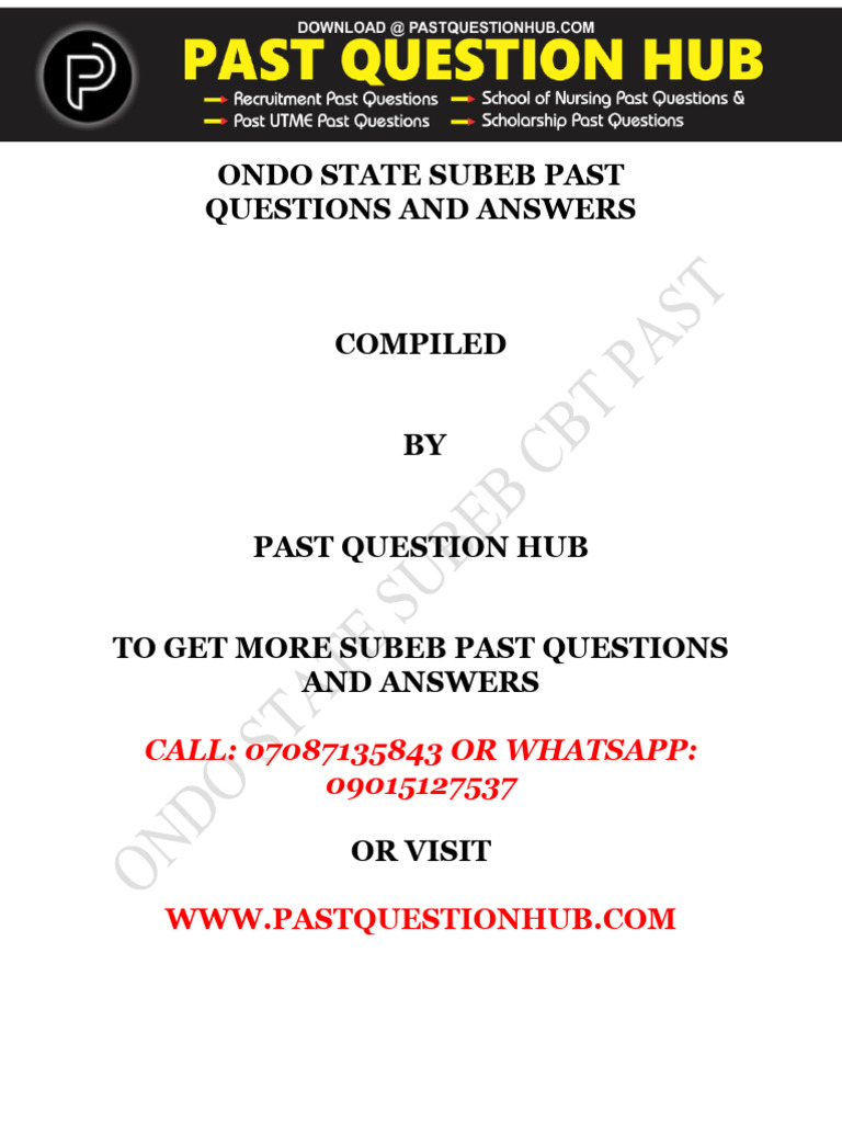 Ondo State SUBEB Past Questions Guide | PDF | Level Of Measurement | Area