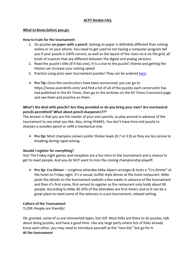 ACPT Rookie Training Guide | PDF | Crossword | Puzzles