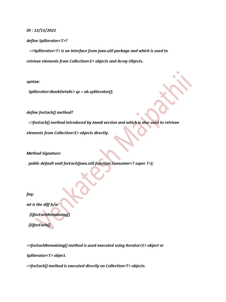 Java List and Spliterator Overview | PDF | Computer Science | Object ...