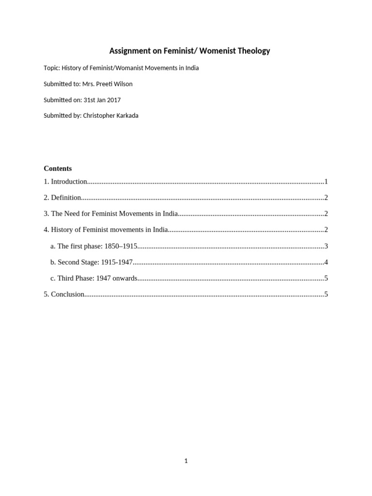 History of Feminist Movements in India | PDF | Feminism | Gender Studies
