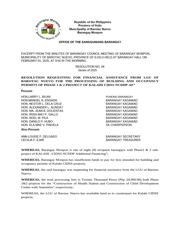 Request for LGU Financial Assistance | PDF | Philippines