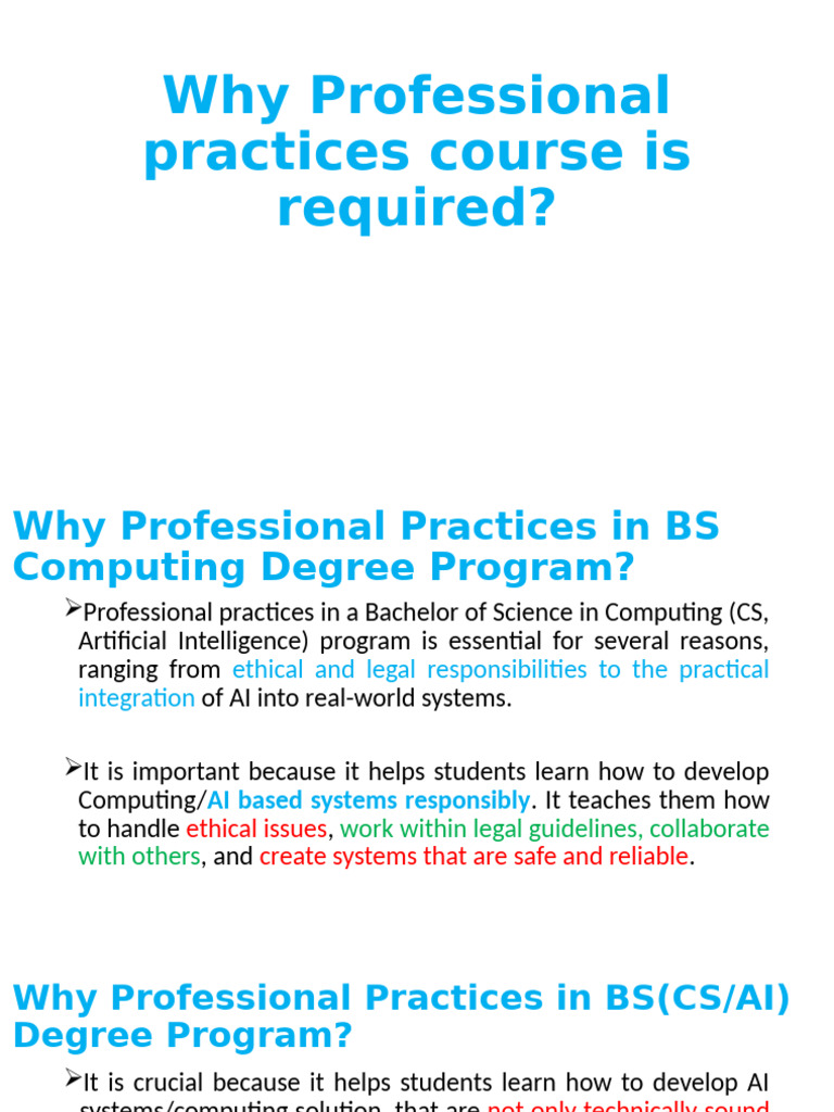 Importance of Professional Practices in AI | PDF | Artificial ...