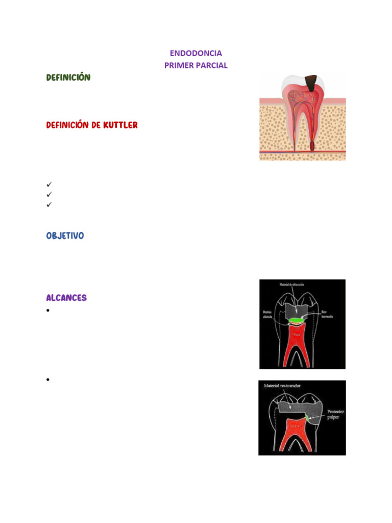 Endodoncia: Tratamientos y Técnicas Clave PDF Odontología Ramas