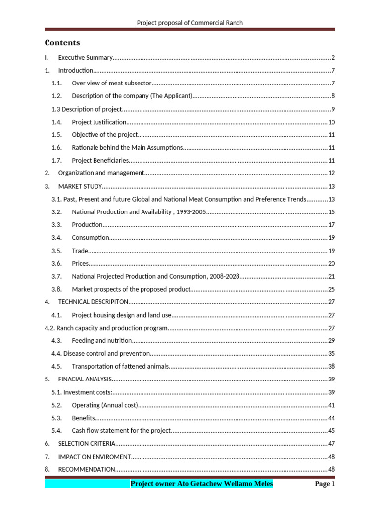 Commercial Ranch Project Proposal | PDF | Meat | Sheep