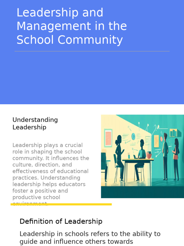 Leadership and Management in the School Community 1 | PDF | Leadership ...