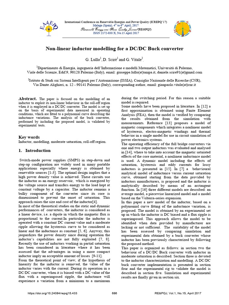 Non Linear Inductor Modelling For A DC D | PDF | Inductor | Inductance