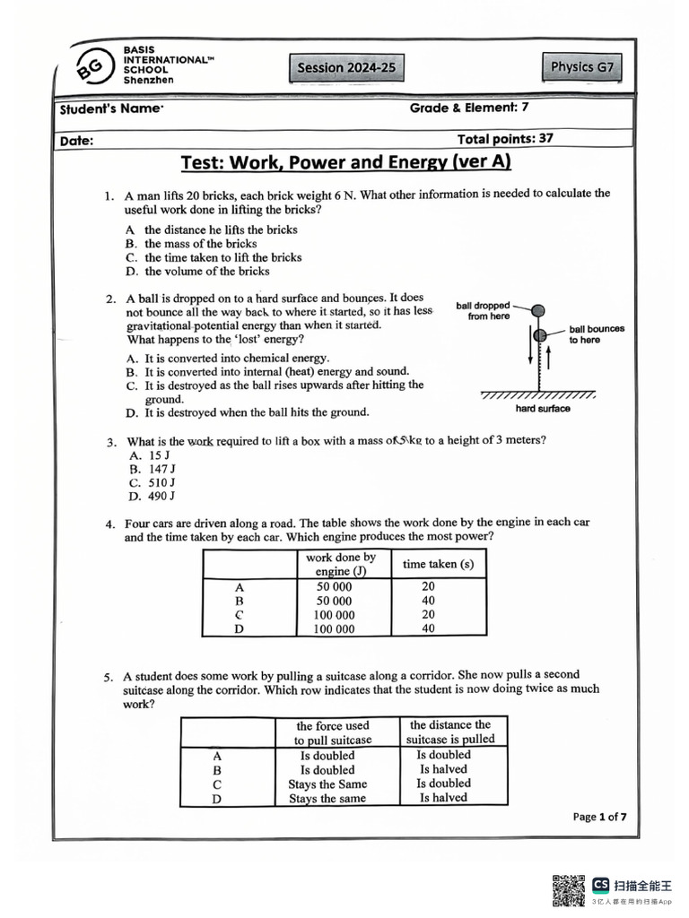 G7-Work Unit Test | PDF