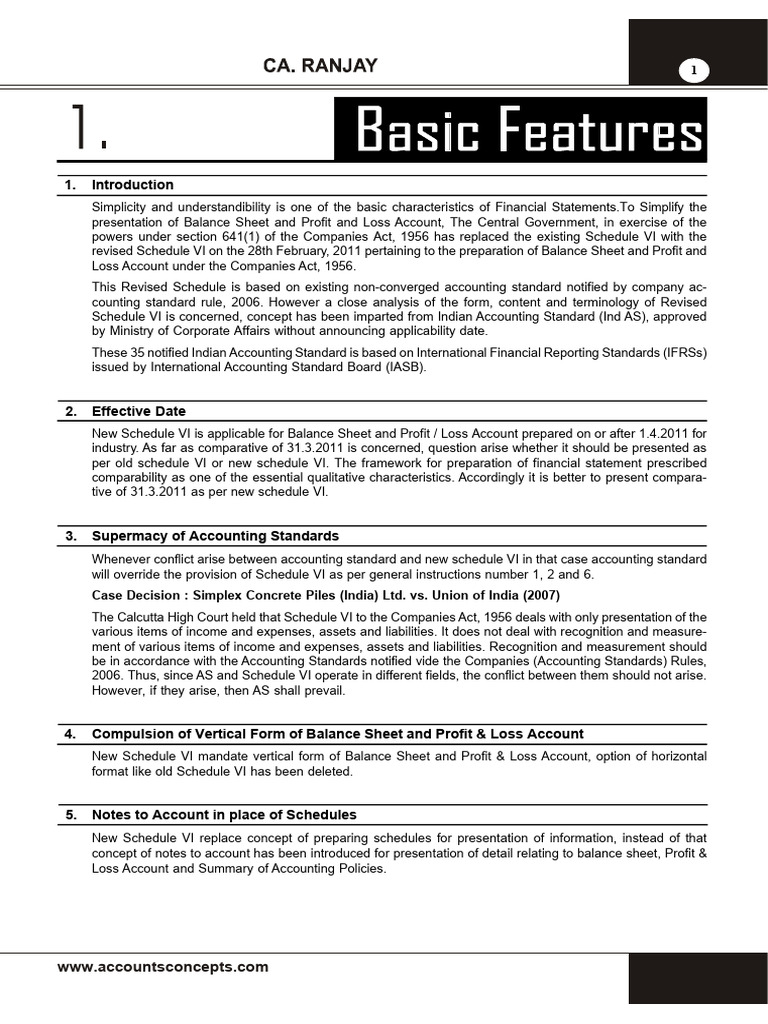 Revised Schedule VI for Financial Statements | PDF | Income Statement ...