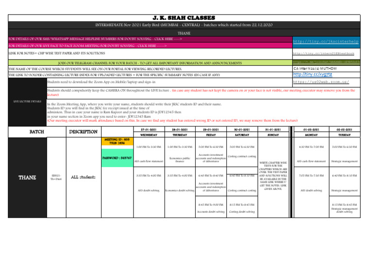 Course Time Table Pdf 29123 Pdf